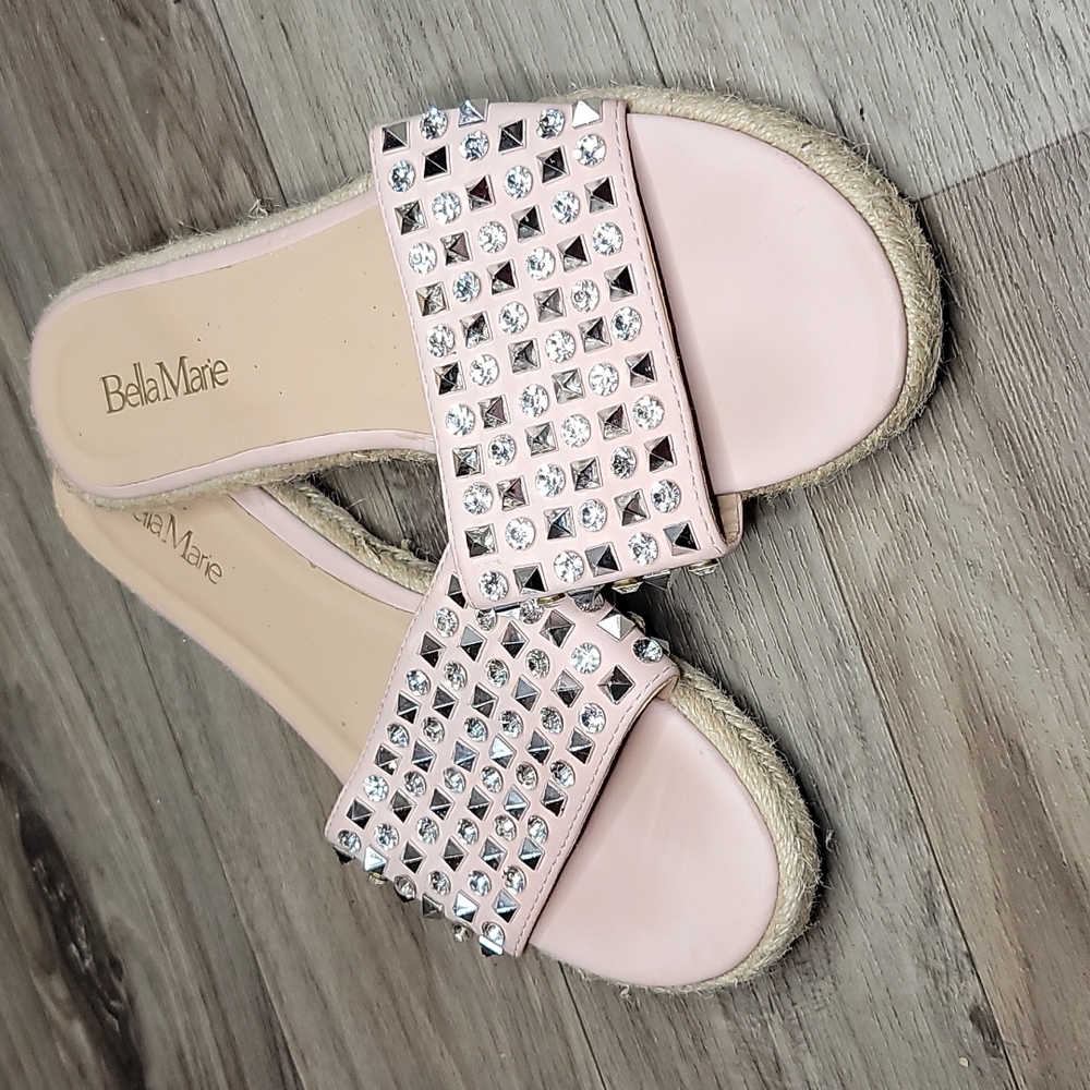 Pink rinstone stud sandals